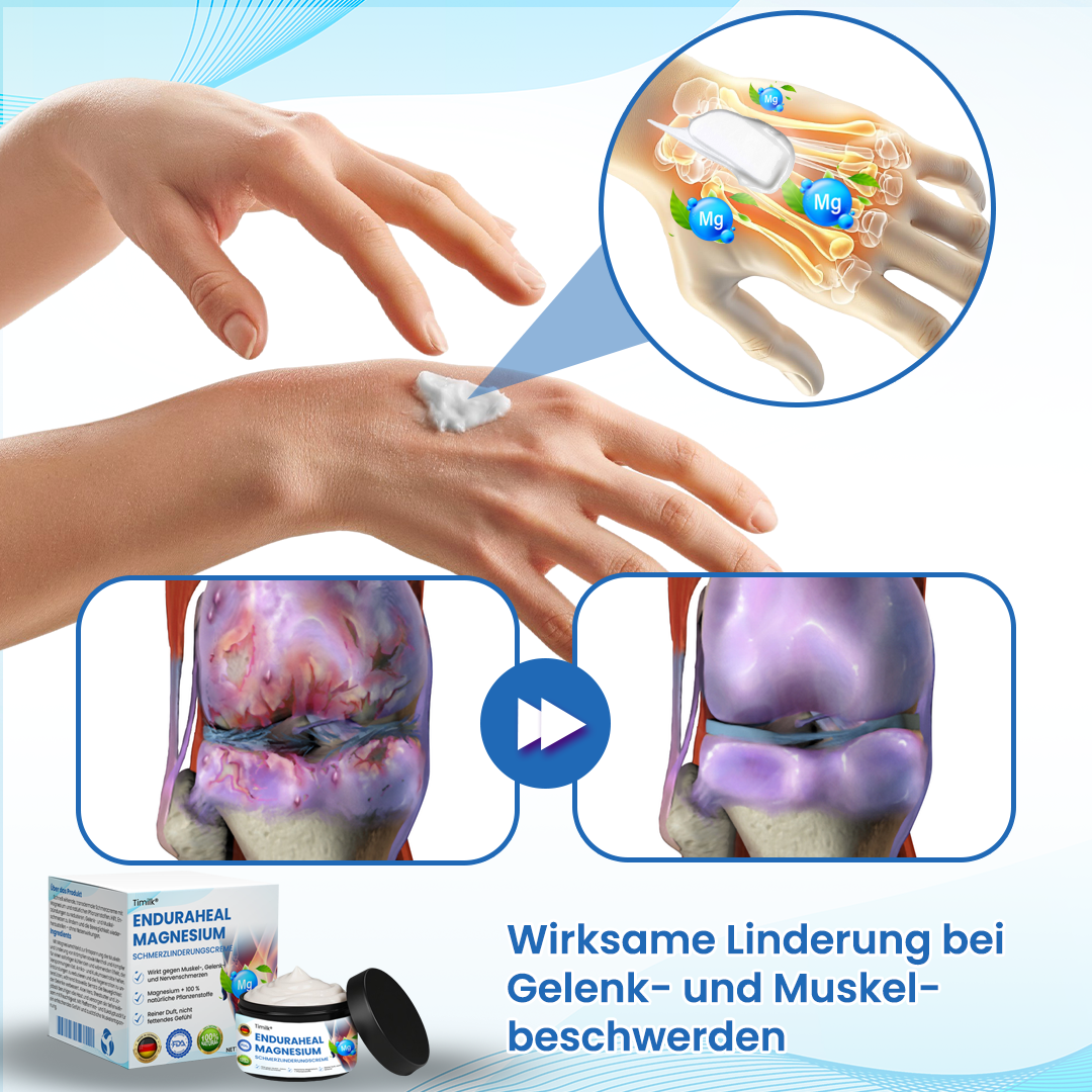 Timilk® EnduraHeal Magnesium Schmerz­Linderungs­creme 🏅
