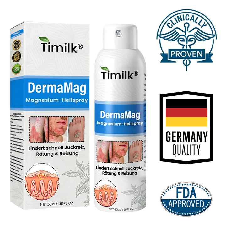 ✅ Offizieller Shop: Timilk® DermaMag Magnesium-Reparaturspray 🔥 FDA-zertifiziert (klinisch nachgewiesene Linderung bei Psoriasis, Ekzemen und chronischen Hautirritationen 🌿)