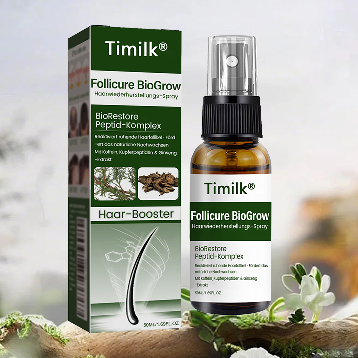 Timilk® Follicure BioGrow Haarwiederherstellungs-Spray (Wecken Sie Ihre Haarwurzeln. Natürlicher Haarwuchs. ✨ Klinisch nachgewiesener Haarwuchs innerhalb von 4 Wochen ✨)