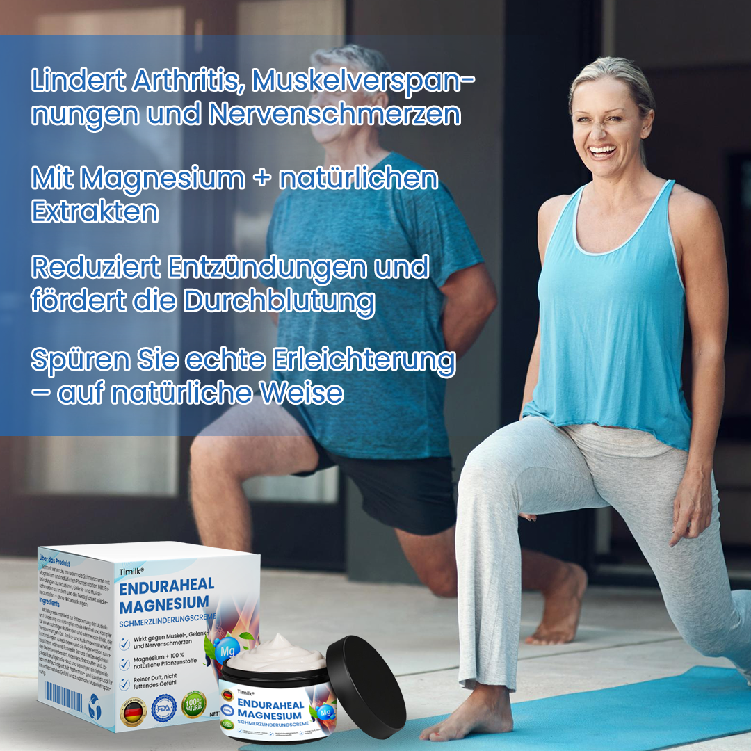 Timilk® EnduraHeal Magnesium Schmerz­Linderungs­creme 🏅