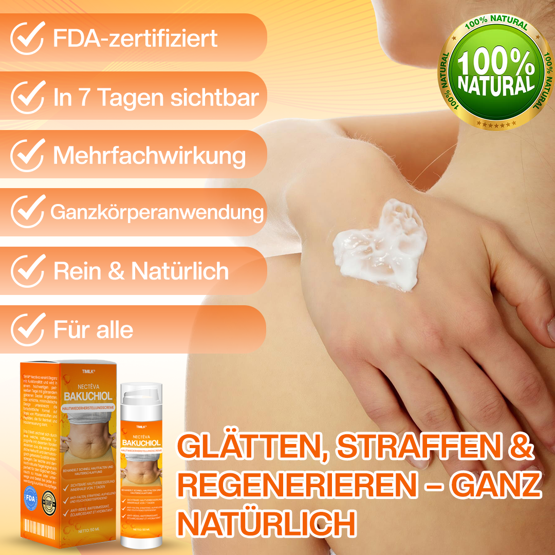 Timilk® Nectéva Bakuchiol Hautwiederherstellungscreme - (Anti-Aging, Feuchtigkeitsspendend, Hautstraffend & Lifting)
