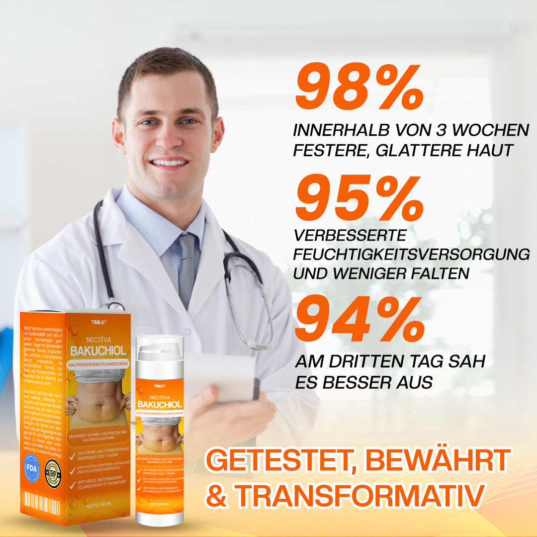 Timilk® Nectéva Bakuchiol Hautwiederherstellungscreme - (Anti-Aging, Feuchtigkeitsspendend, Hautstraffend & Lifting)