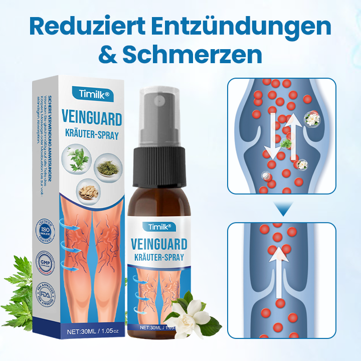 Timilk® VeinGuard Kräuterspray-✅Klinisch erwiesen, um Krampfadern in nur 7 Tagen zu beseitigen!