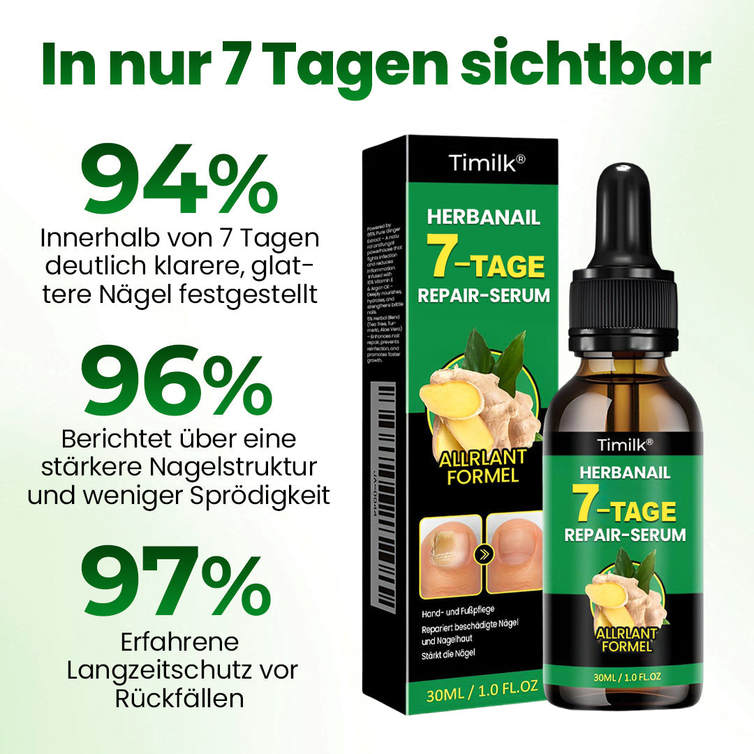 Timilk® HerbaNail 7-Tage Repair-Serum 🔥 FDA-zertifiziert (Klinisch bewährte Kräuterformel für 7-Tage-Nagelpilz-Reparatur & Stärkungsaufbau 🌿)