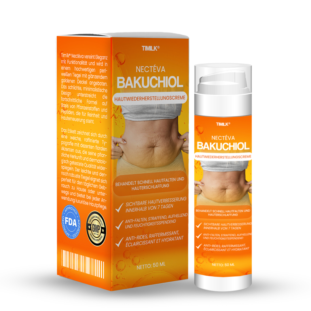 Timilk® Nectéva Bakuchiol Hautwiederherstellungscreme - (Anti-Aging, Feuchtigkeitsspendend, Hautstraffend & Lifting)